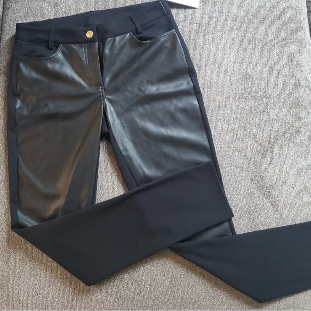 MICHAEL Michael Kors Black Faux Leather Jeggings